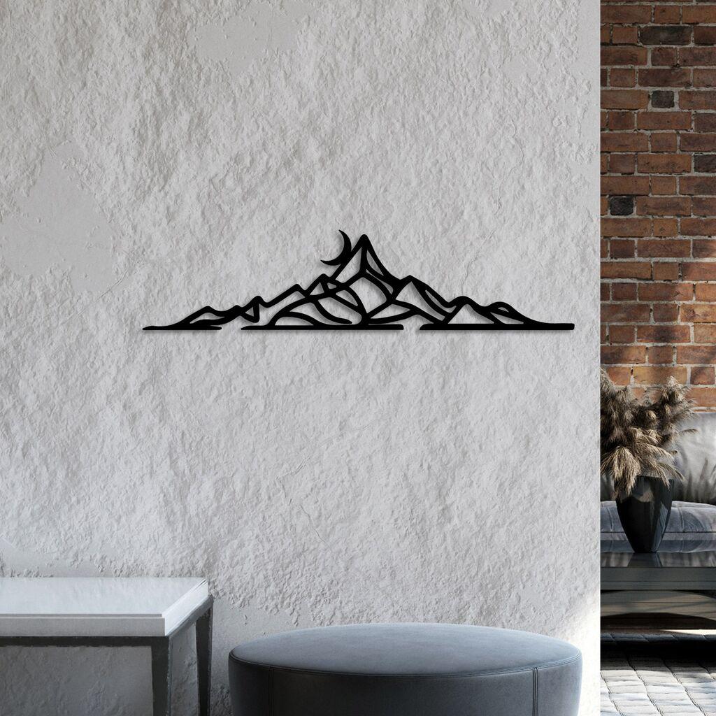 Wallity Zidna dekoracija Pejzaž 2, 68x16 cm, 1,5 mm, Crna