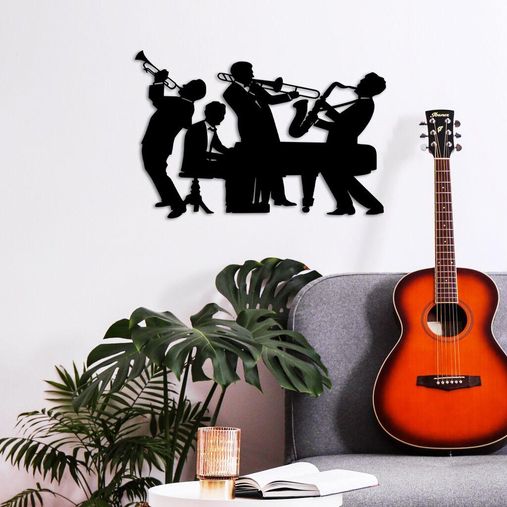 Wallity Zidna dekoracija Muzičari-M, 50x33cm, Crna