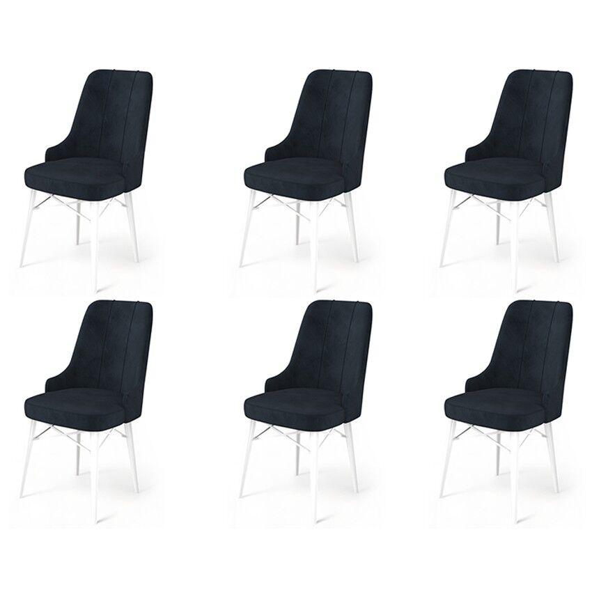 Hanah Home Pare set stolica, 46x94x46 cm, 6 dijelova, antracit-bijela