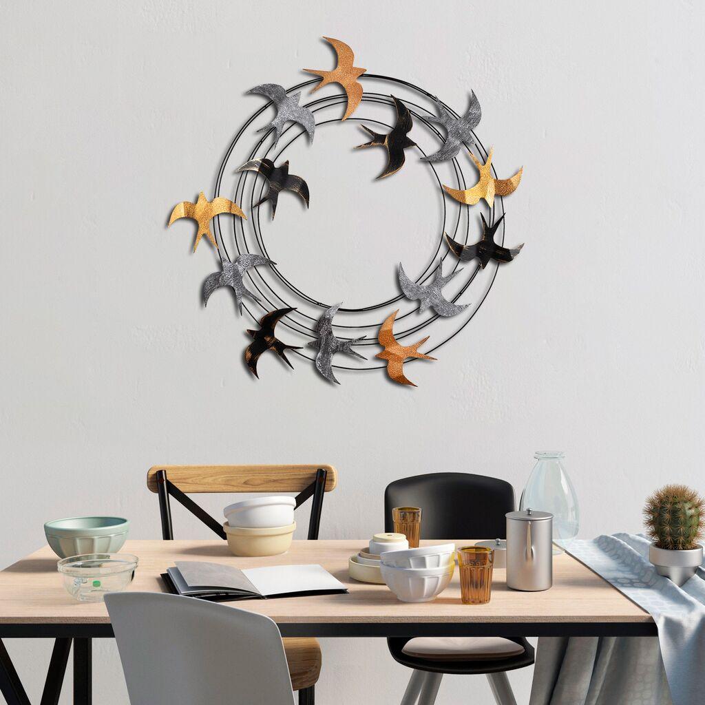 Wallity Zidna dekoracija Spiralno stado 6, 87x87x5 cm, Šareno