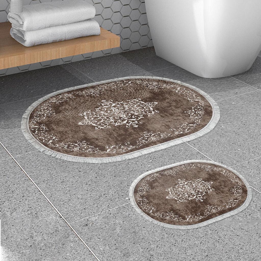 L'essentiel Maison Set od 2 tepiha za kupatilo, smeđe boje