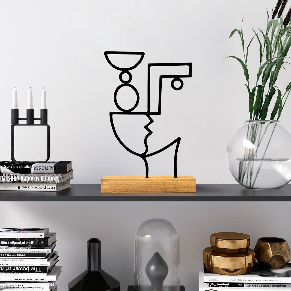 Aberto Design Ukrasna figura Cubik, 27x8x17 cm, crna