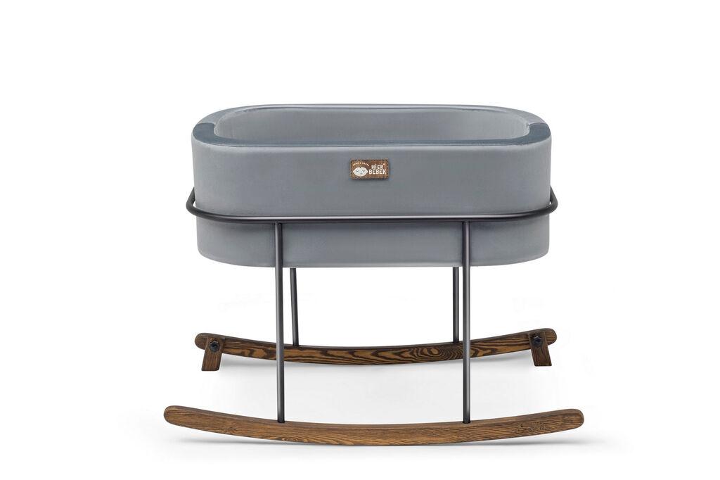 Hanah Home kolijevka Hier metalna, 90x70x58 cm, sivo-crna
