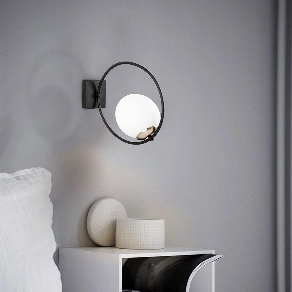 Opviq Zidna lampa E27 Max 40W, crno-bijela