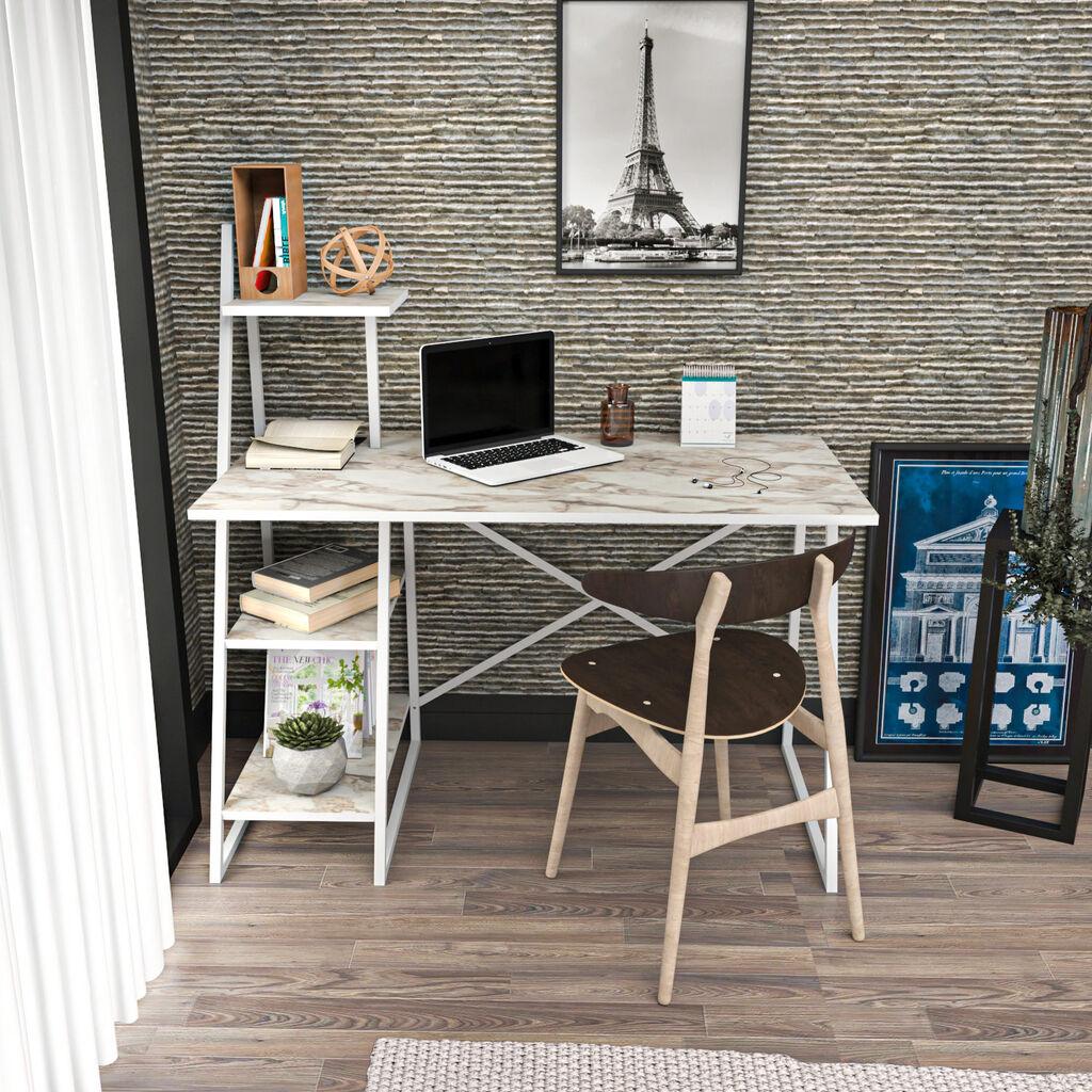 Hanah Home Radni sto Admira, 120x120x60 cm, Bijeli