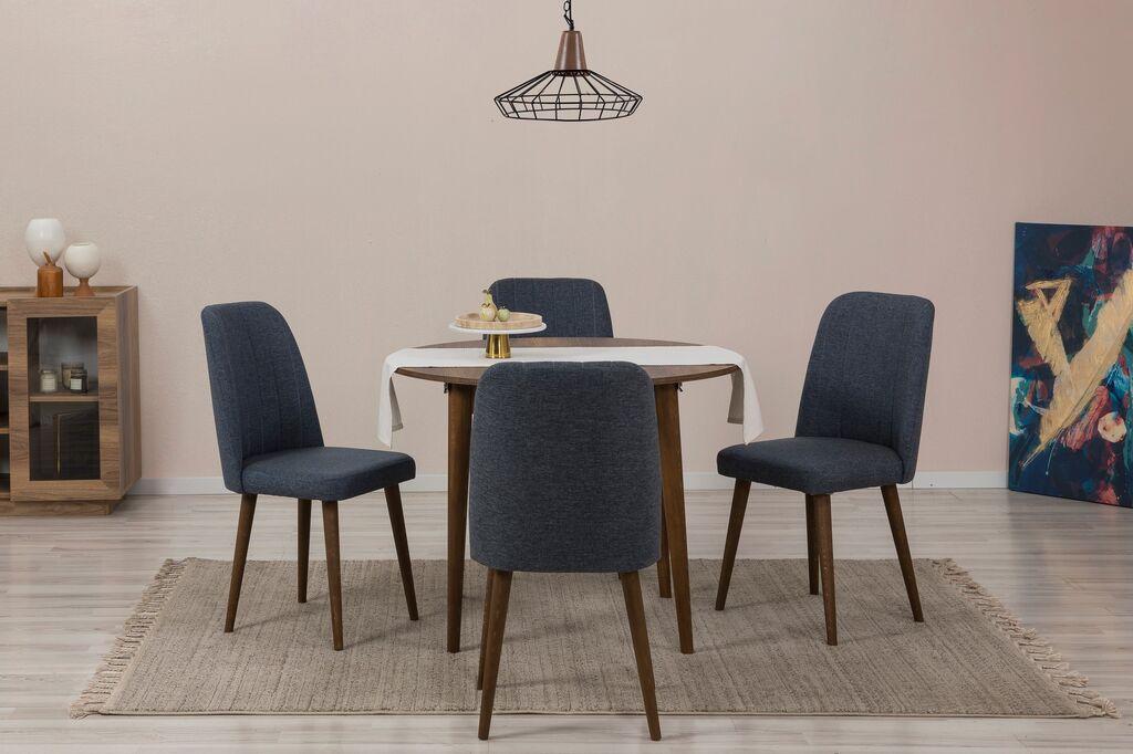 Hanah Home Set Trpezarijski sto i 4 trpezarijske stolice Vina 1048, Teget