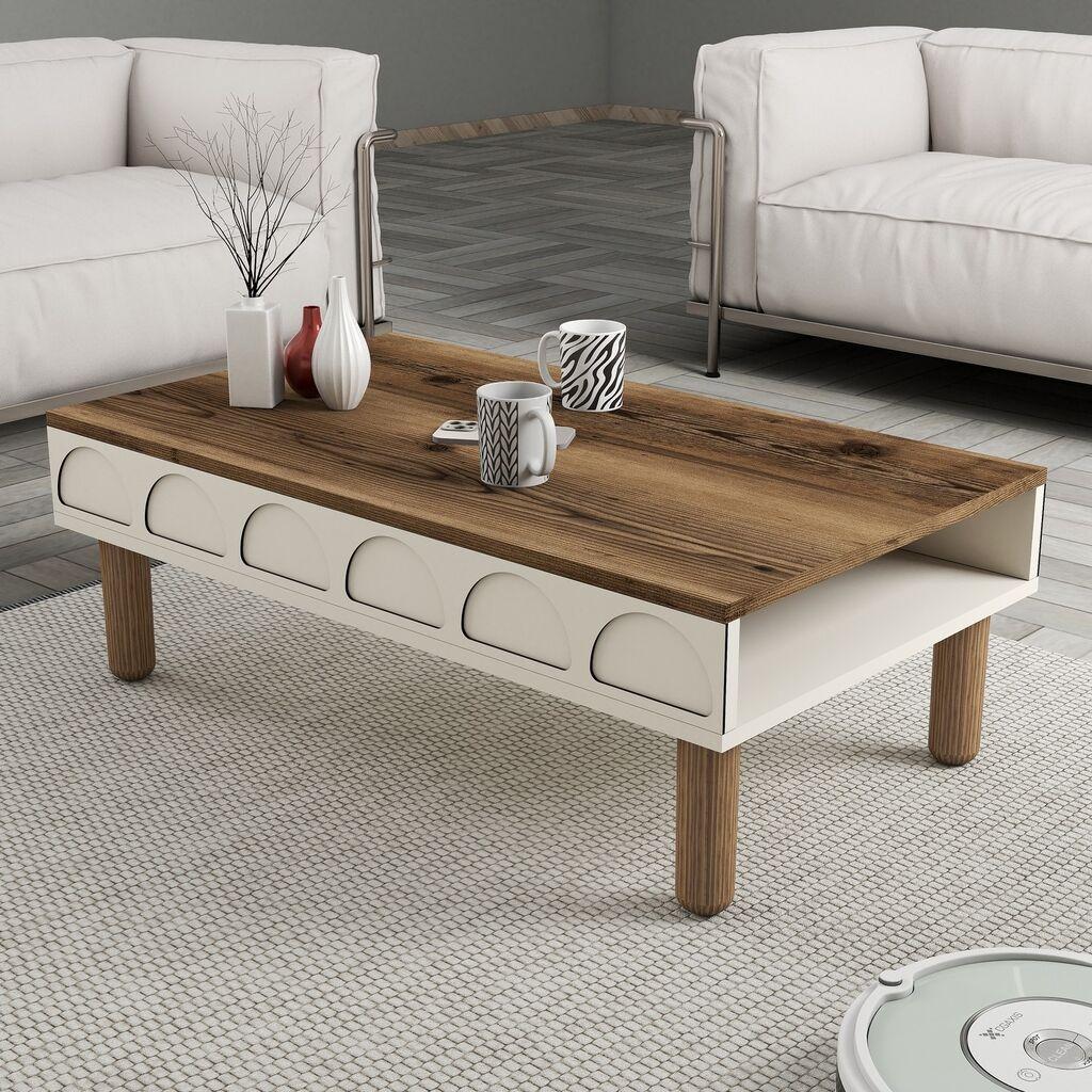 Hanah Home Club sto Bohem 853, 180x35.6x60 cm, Krem-smeđa