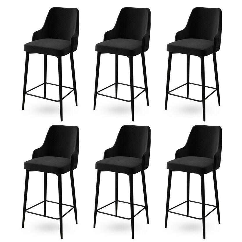 Hanah Home set barskih stolica Enox, 6 dijelova, crna