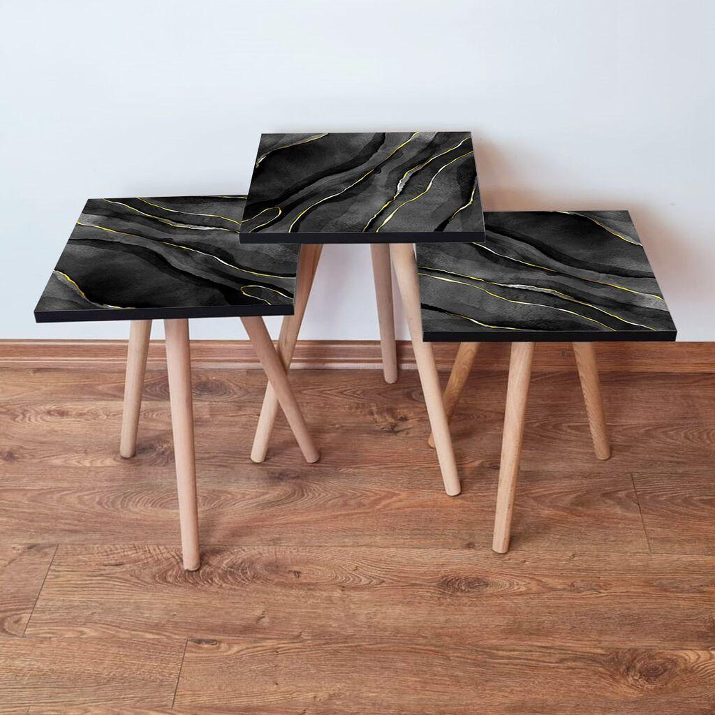 Hanah Home set stolića za kafu 3Shp164, 3 dijela, šareni