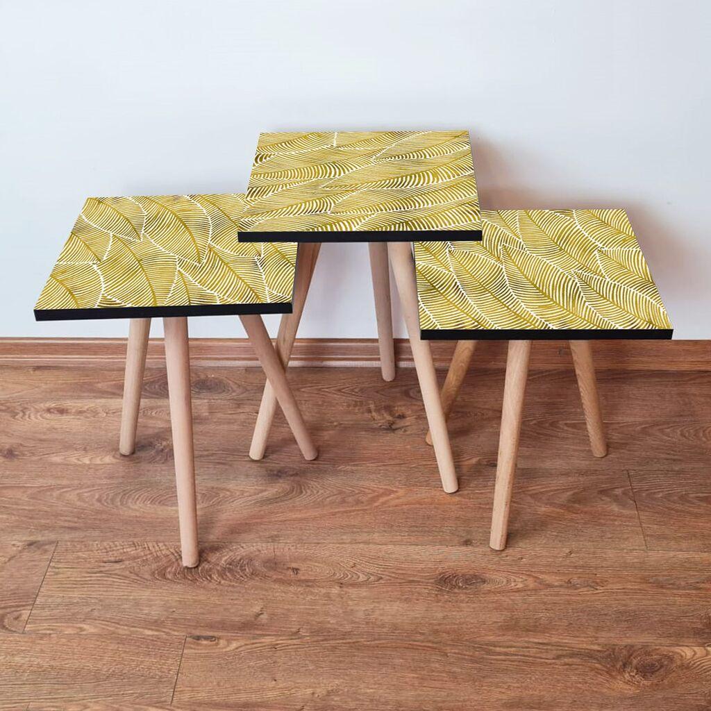 Hanah Home set stolića za kafu 3Shp239, 3 dijela, šareni
