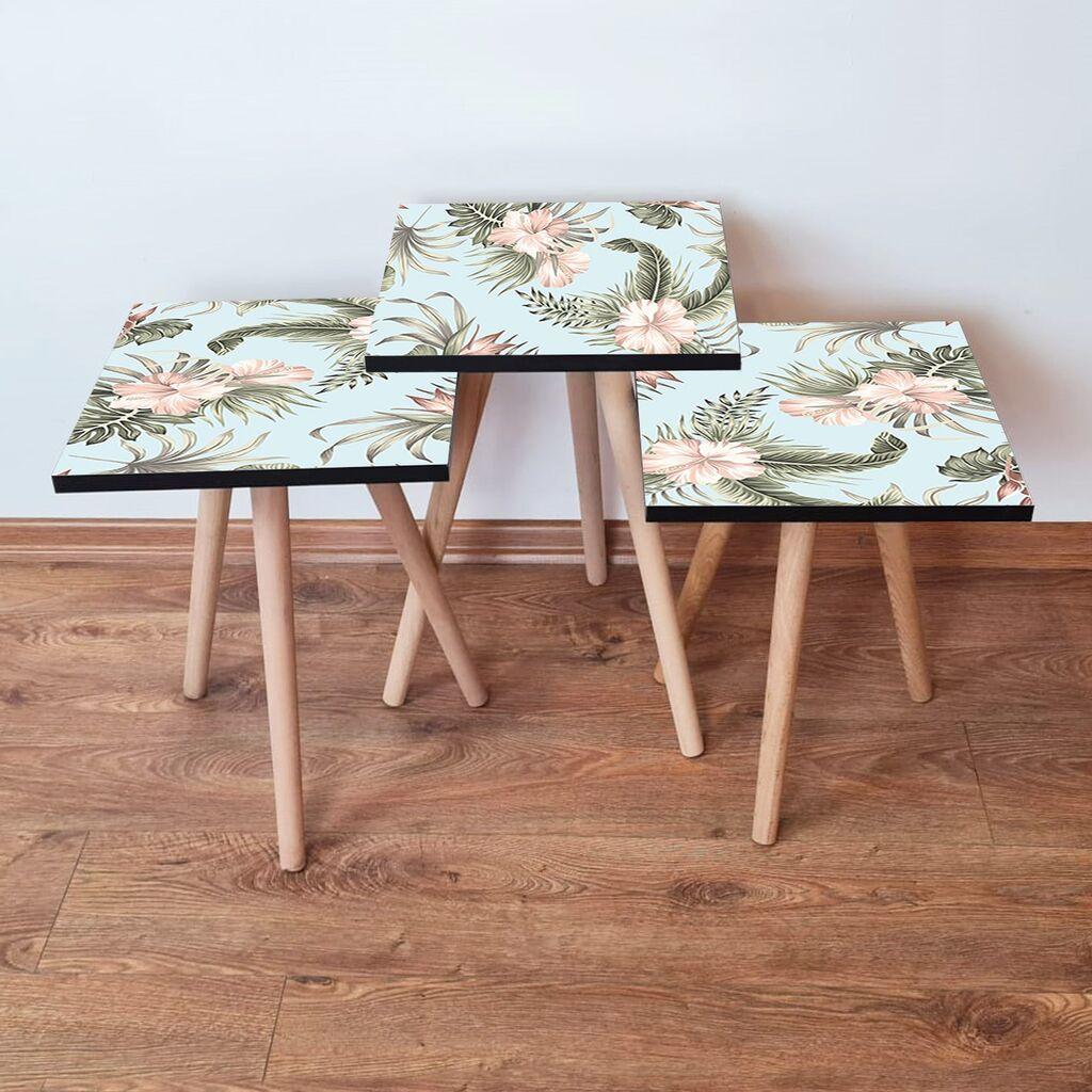 Hanah Home set stolića za kafu 3Shp207, 3 dijela, šareni