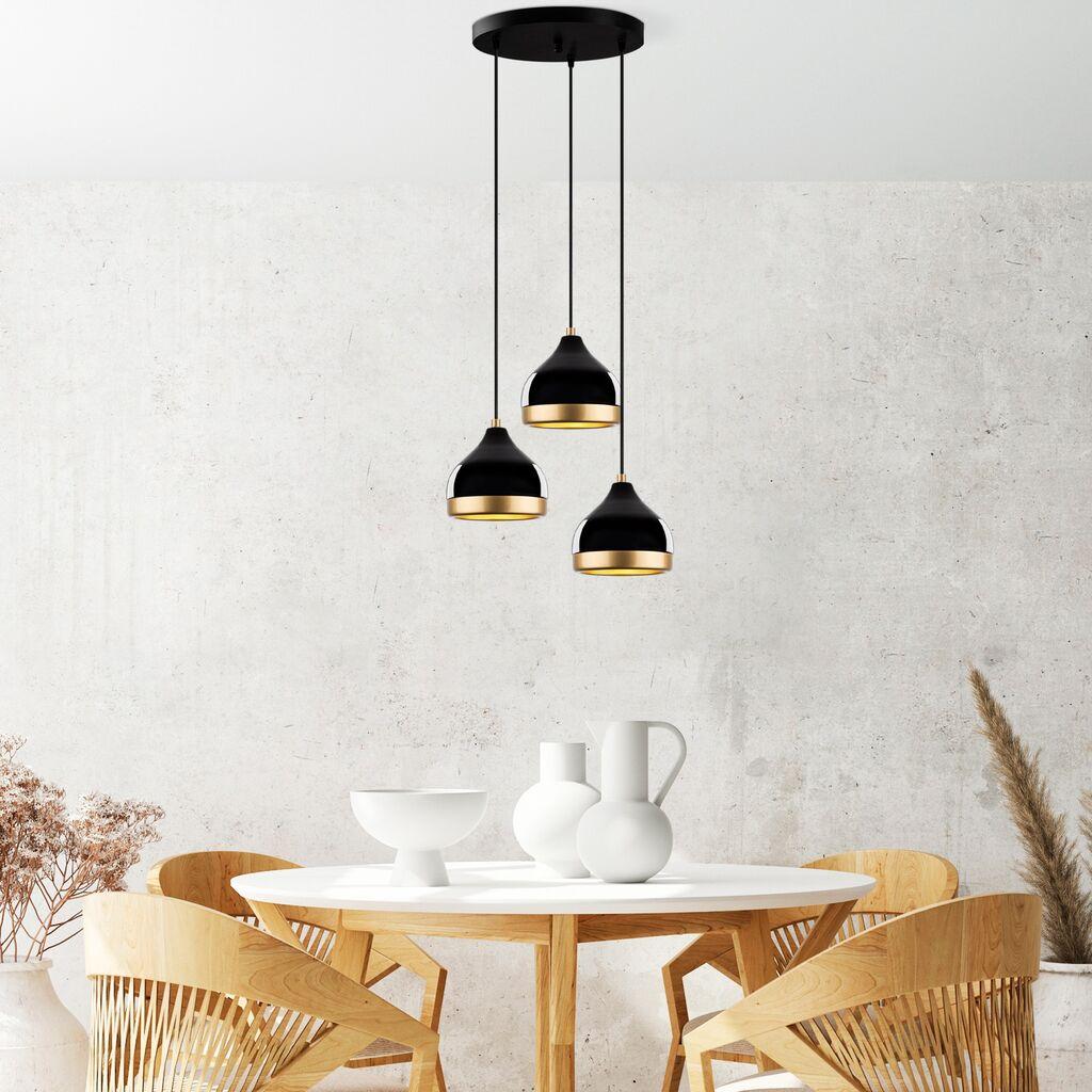 Opviq Luster Yildo-M-6874, 37x37x111cm, IP20, Crno-zlatna boja