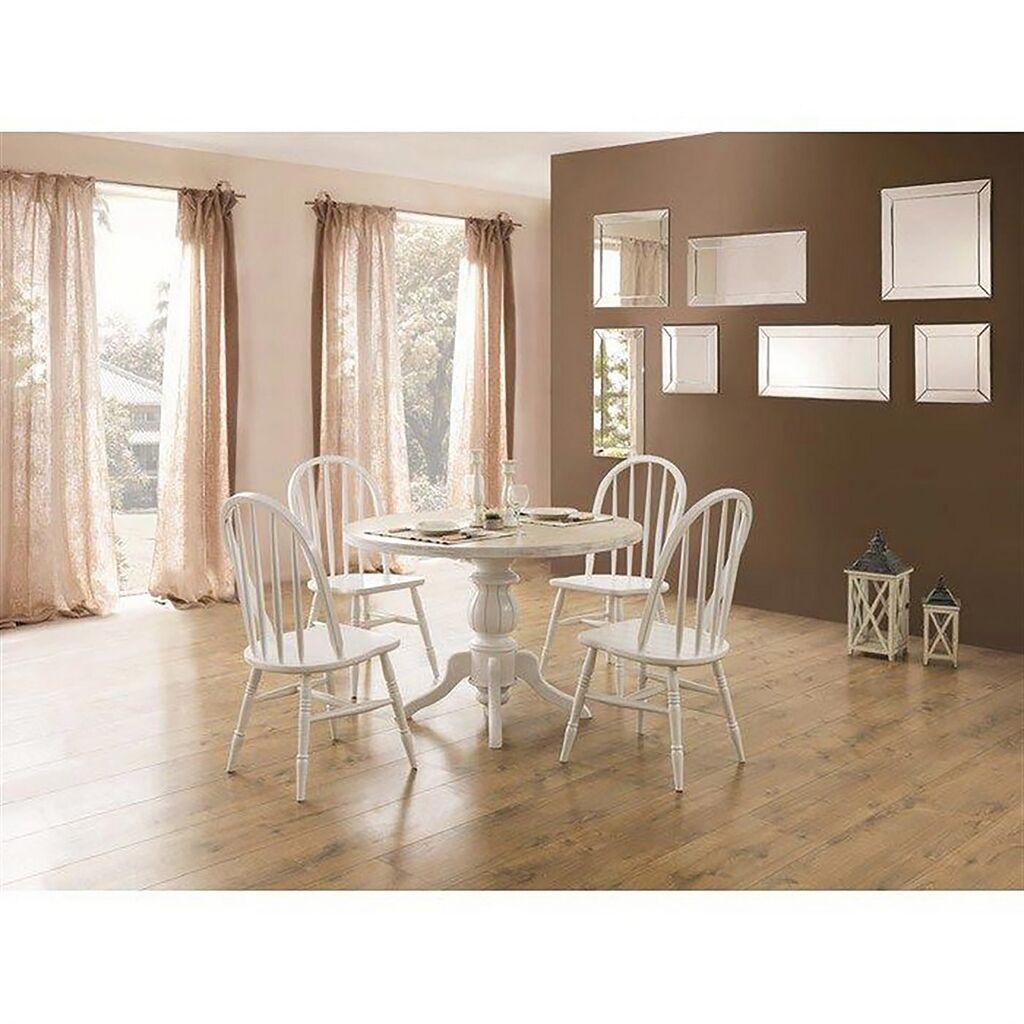 Hanah Home Trpezarijski sto i stolice Albero08, 120x75 cm, 4 stolice, Bijela