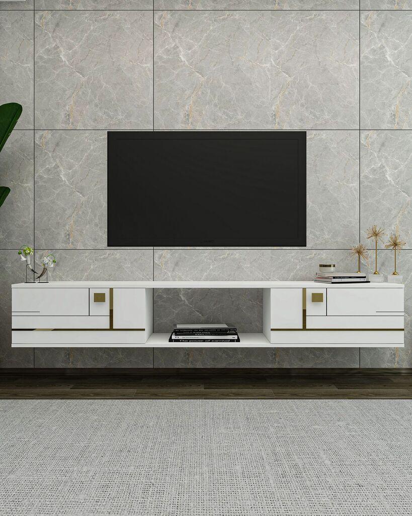 Hanah Kućna TV komoda Aredam, 150x25,6x29,6 cm, Bijela