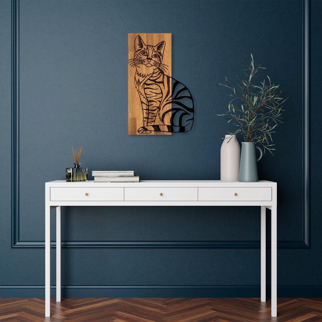 Wallity Zidna dekoracija Mačka 10, 38x58 cm, Smeđa boja
