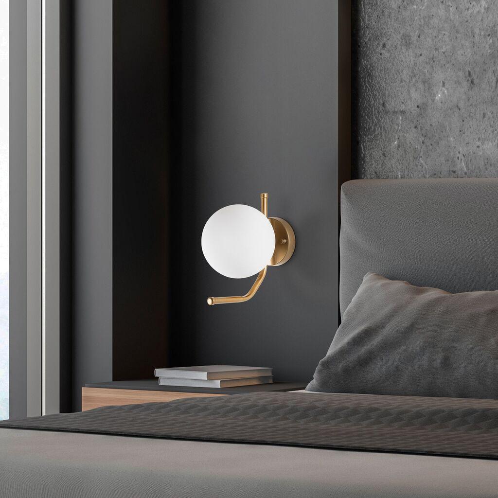 Opviq Zidna lampa Faruk-13726, 15x22x23cm, IP20, Zlatno-bijela boja