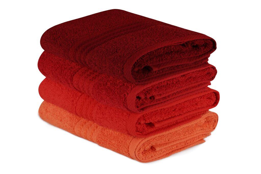 L'Essentiel Maison Set peškira Rainbow, 50x90cm, 4 dijela, crveni