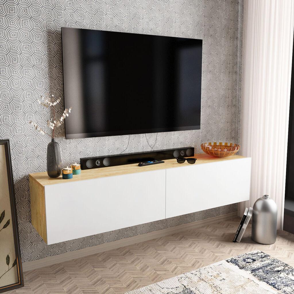 Hanah Home Poling TV ormarić, 159,7 cm, Bijelo-smeđa