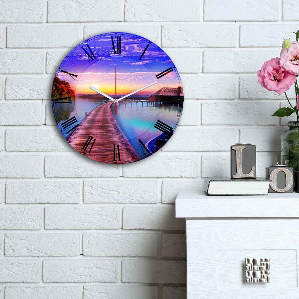 Zidni sat Wallity MDF 30cm šareni