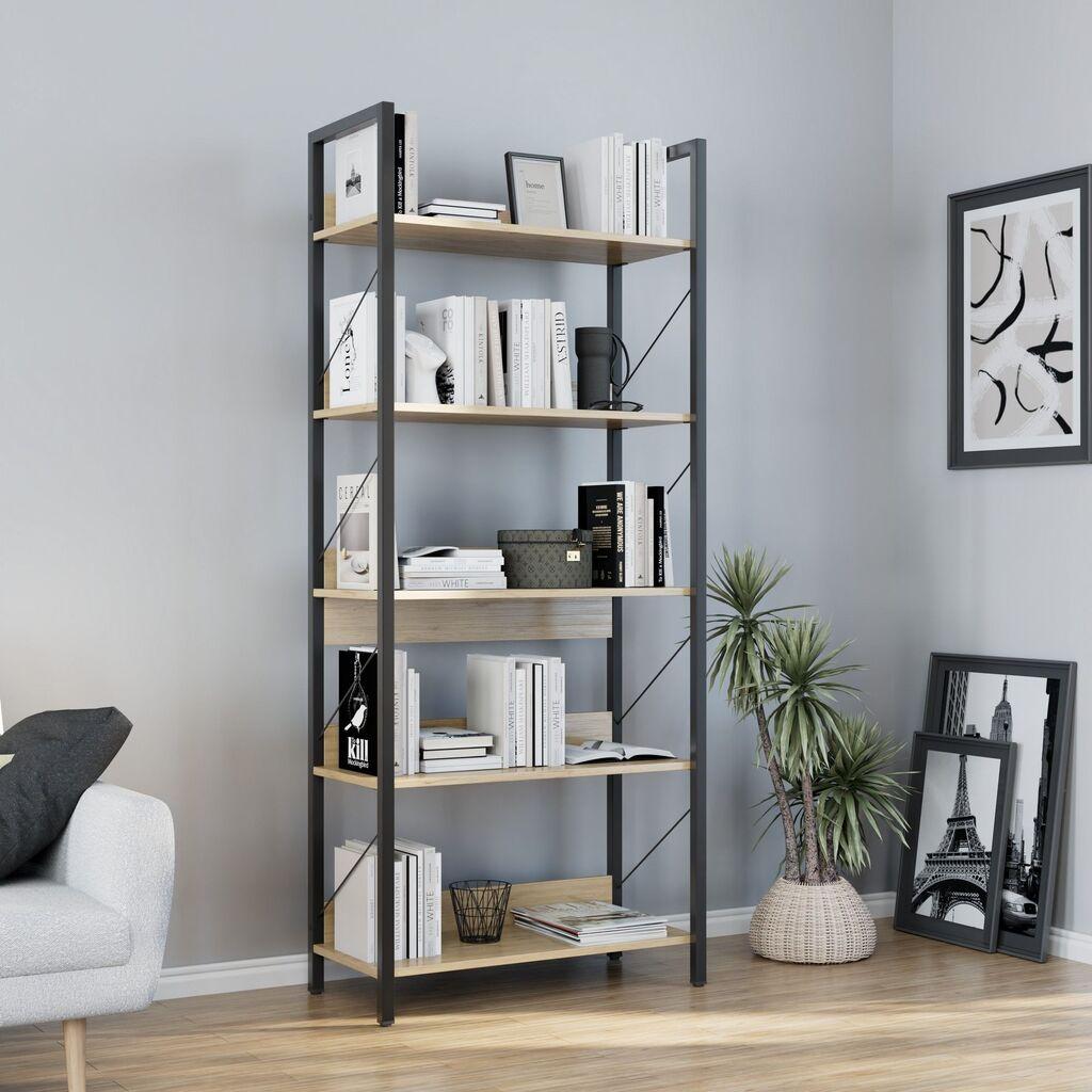 Hanah Home Bookshelf Ktp-850-Ff-1, 73x172x35 cm, Hrast