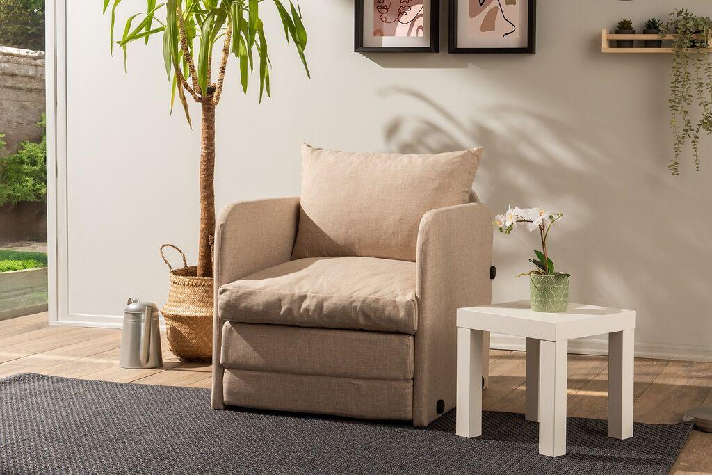 Atelier del Sofa Fotelja na rasklapanje Saga Single, 68x70x66 cm, Bež