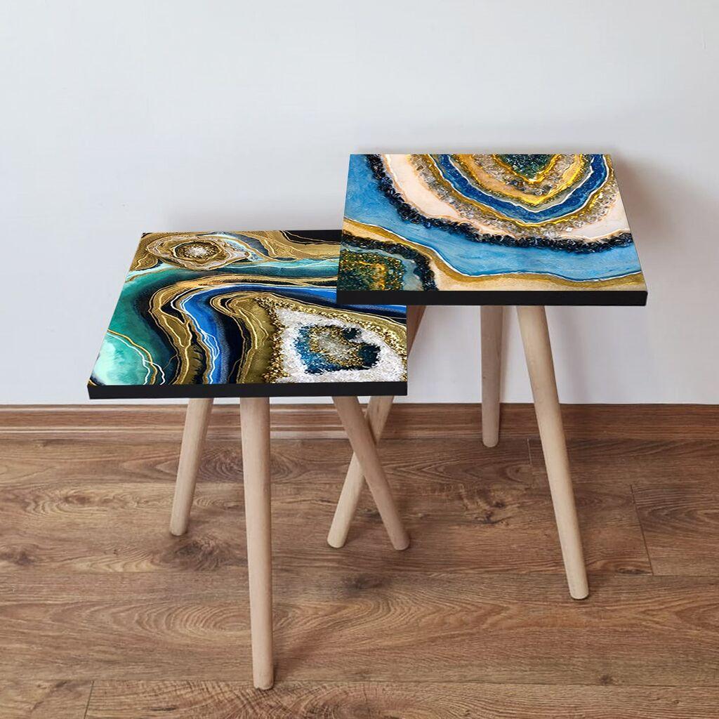 Hanah Home set stolića za kafu 2Shp299, 2 dijela, šareni