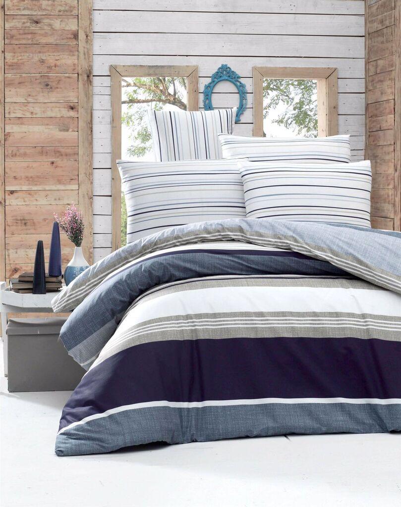 L'essentiel Maison set posteljine Double Savoy, 200x220 cm, sivo-bijela