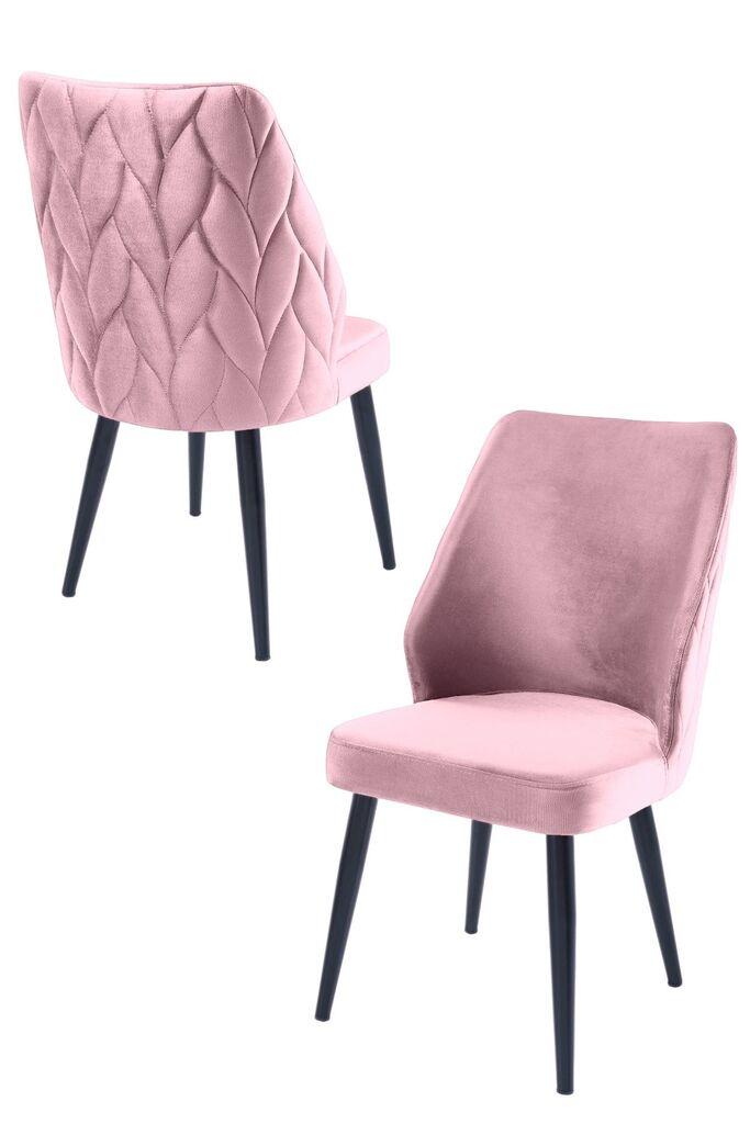 Hanah Home set puf fotelja, 48x90x43 cm, 4 dijela, crna i ljubičasta