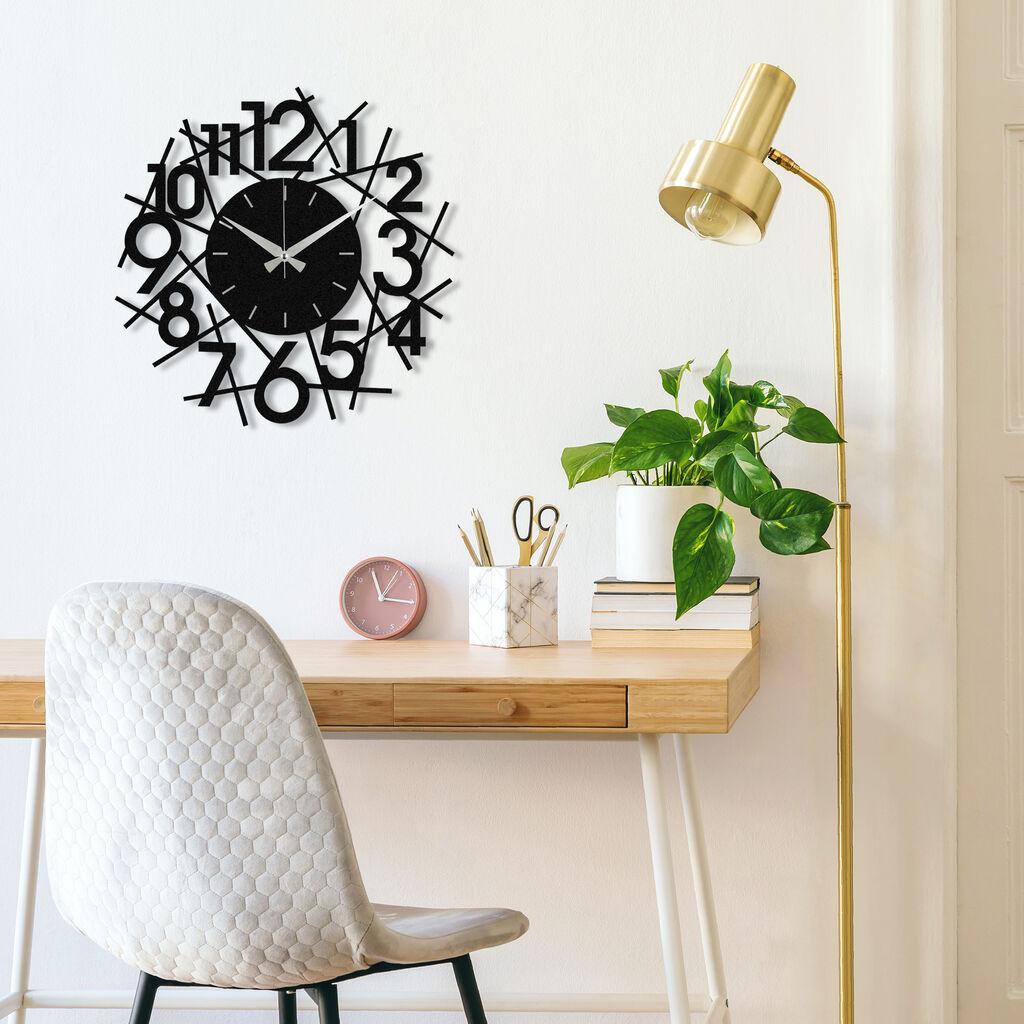Zidni sat Wallity 48x48cm Crni