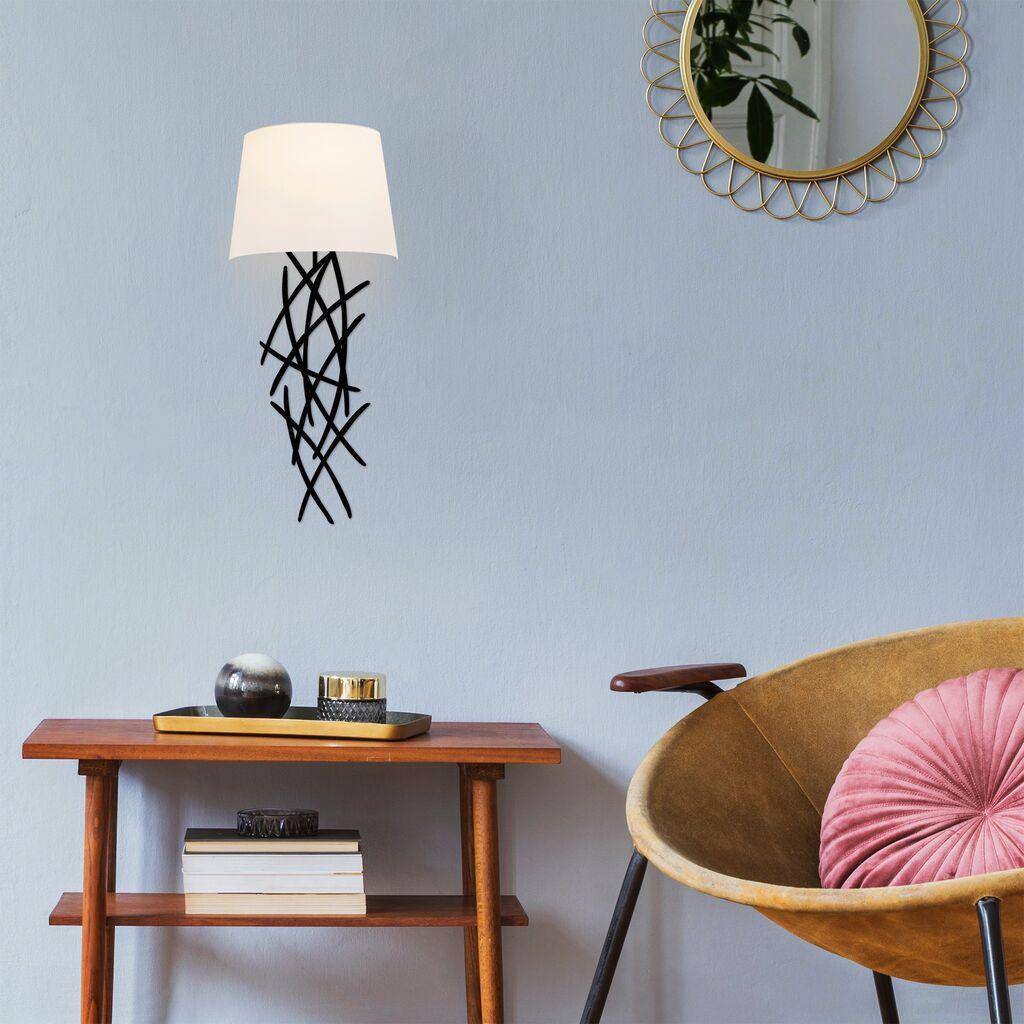 Opviq Asaf 6988 Zidna lampa, crno-bijela