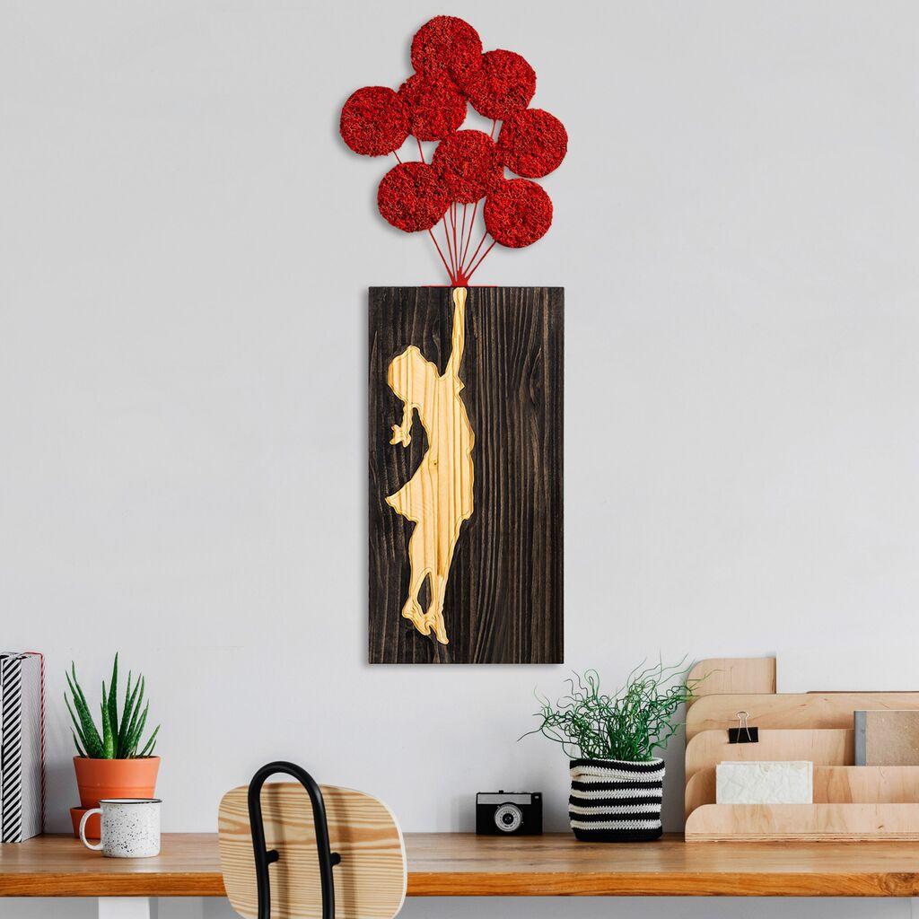 Zidna dekoracija Banksy - 17-1, 34x99 cm, Crvena