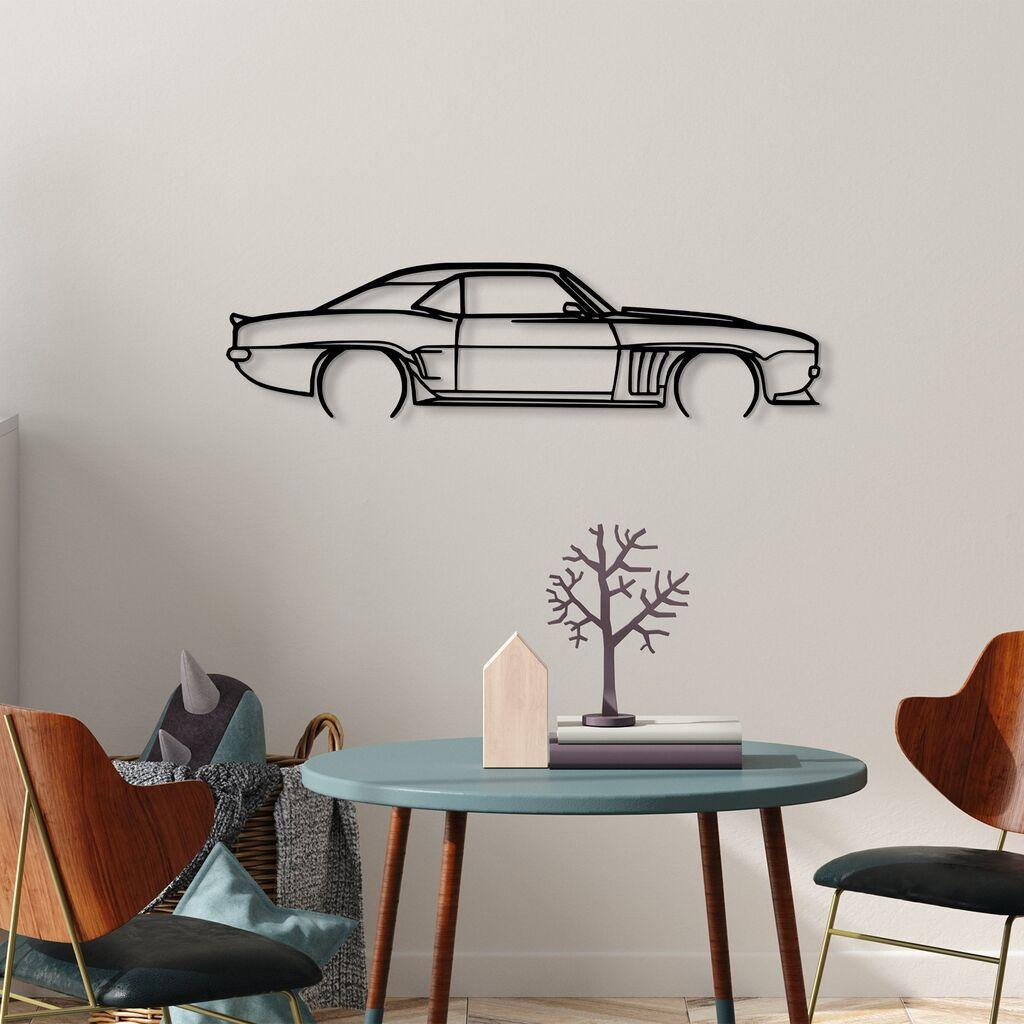 Wallity Zidna dekoracija Chevrolet Camaro Silueta, 70x18cm, Crna
