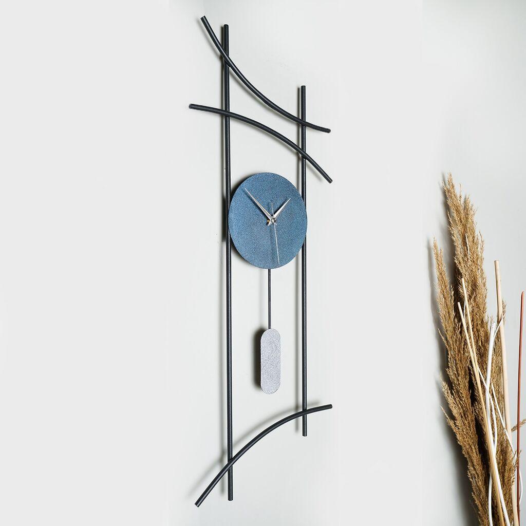 Zidni sat Wallity 75cm plavo-sivi