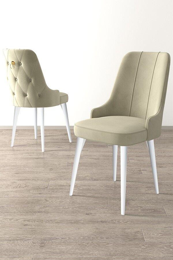 Hanah Home Newa set stolica, 46x94x46 cm, 2 dijela, krem-bijela