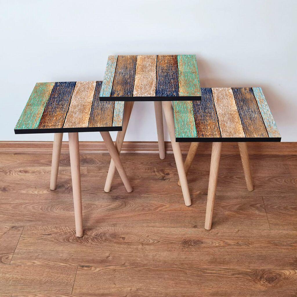 Hanah Home set stolića za kafu 3Shp115, 3 dijela, šareni