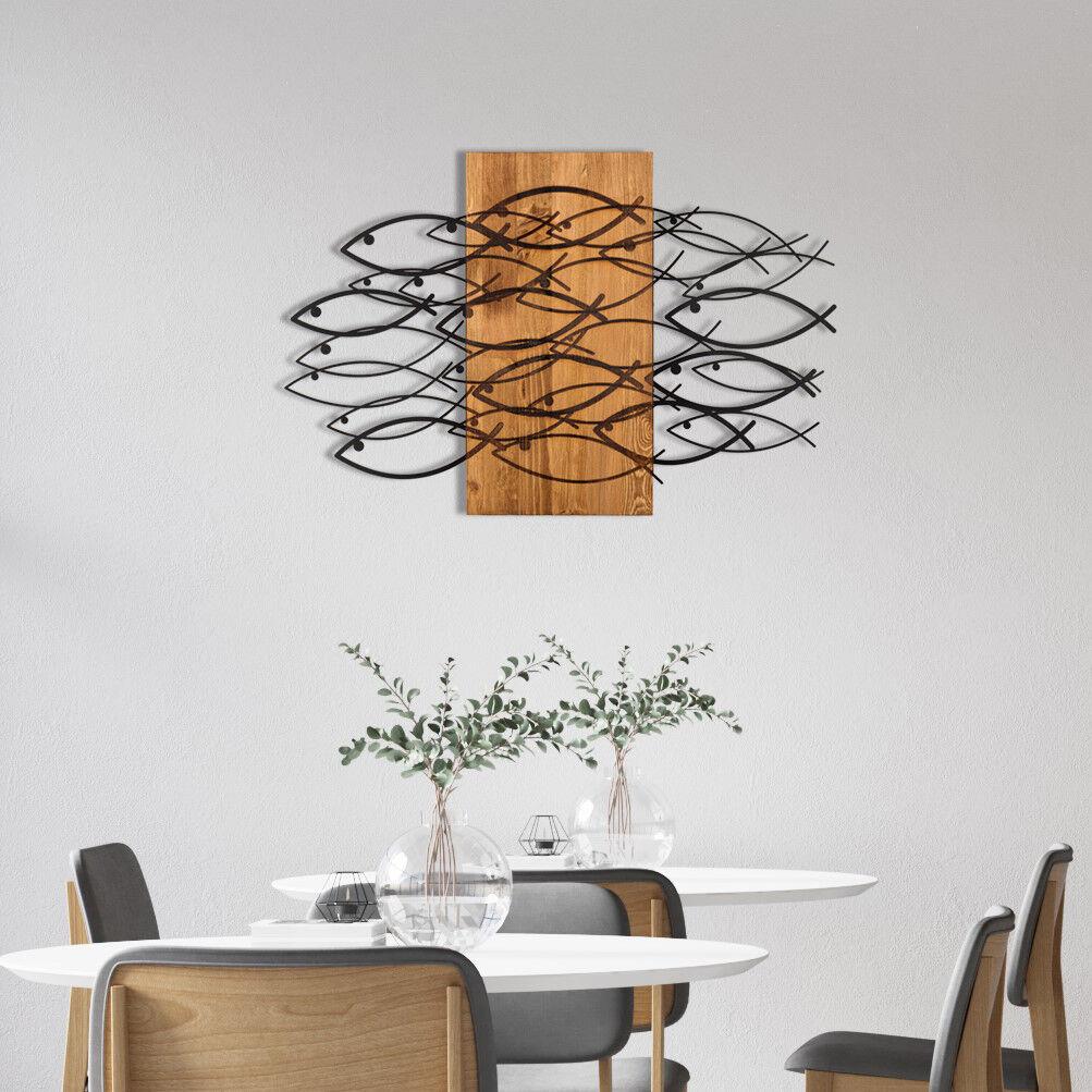 Wallity Zidna dekoracija Riba, 87x58 cm, Smeđa boja