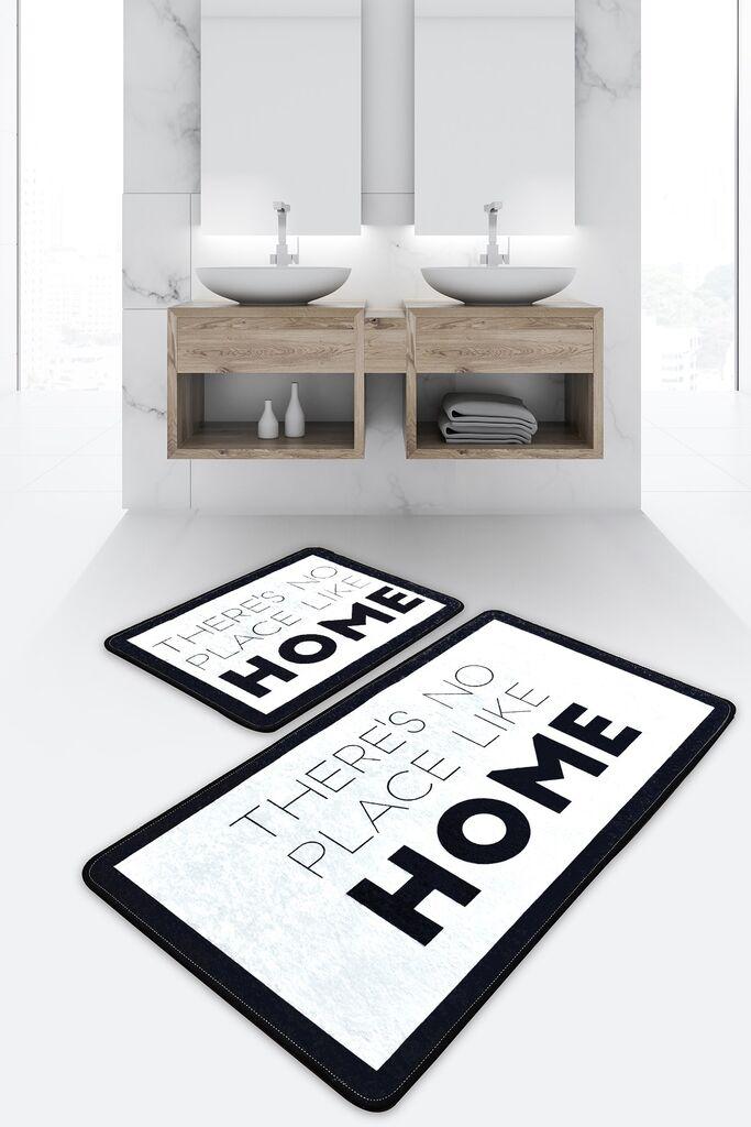 L'essentiel Maison Kupaonska prostirka Like Home, 2 komada, Sivo-crna