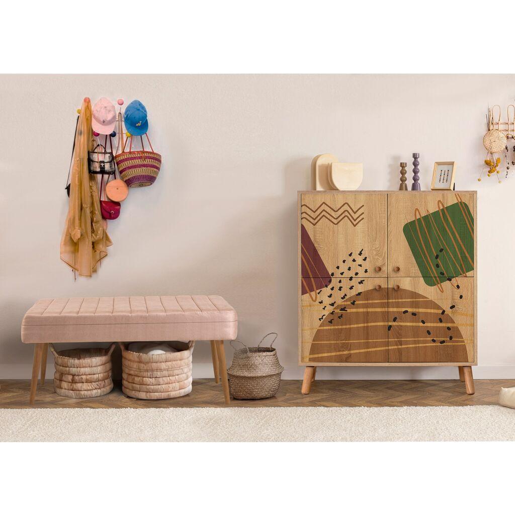 Hanah Home Set Namještaj za hodnik Multilux 986 0900, Prljavo roza