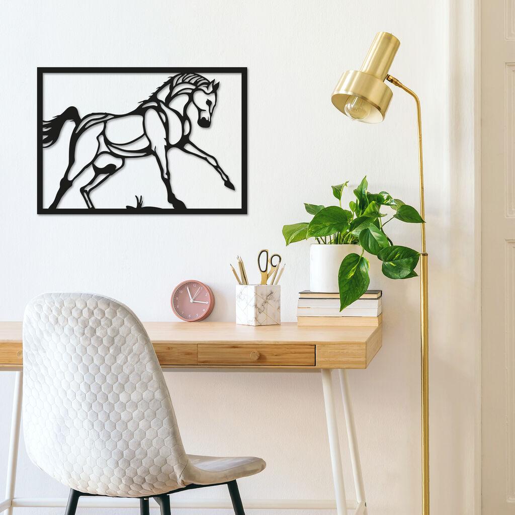 Wallity Zidna dekoracija Konj, 49x34 cm, 1,5 mm, Crna
