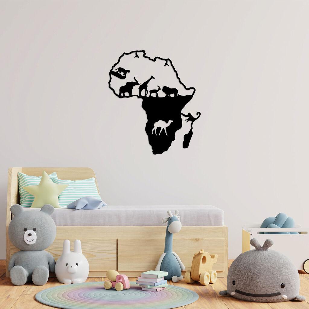 Wallity Zidna dekoracija Životinje Afrike-454, 61x70 cm, 1,5 mm, Crna