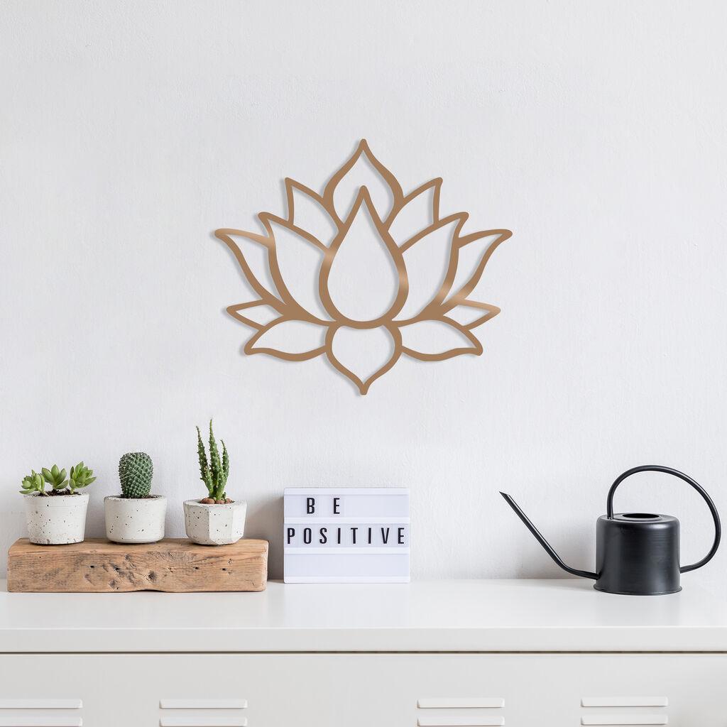 Wallity Metalna zidna dekoracija zlatni cvijet 50 cm