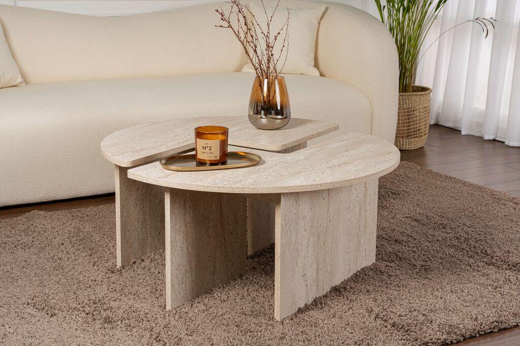 Nordure Klub sto Moira, O90x41cm, Bež