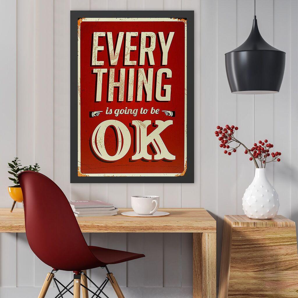 Wallity Uokvirena slika Sve je u redu 3, 55x75 cm