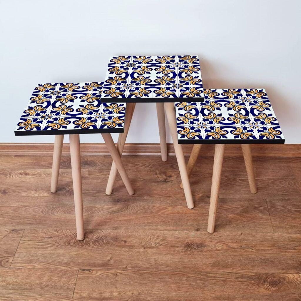 Hanah Home set stolića za kafu 3Shp26, 3 dijela, šareni