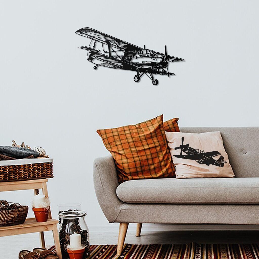 Wallity Zidna dekoracija Avion-APT322MS, 39x74 cm, 1,5 mm, Crna