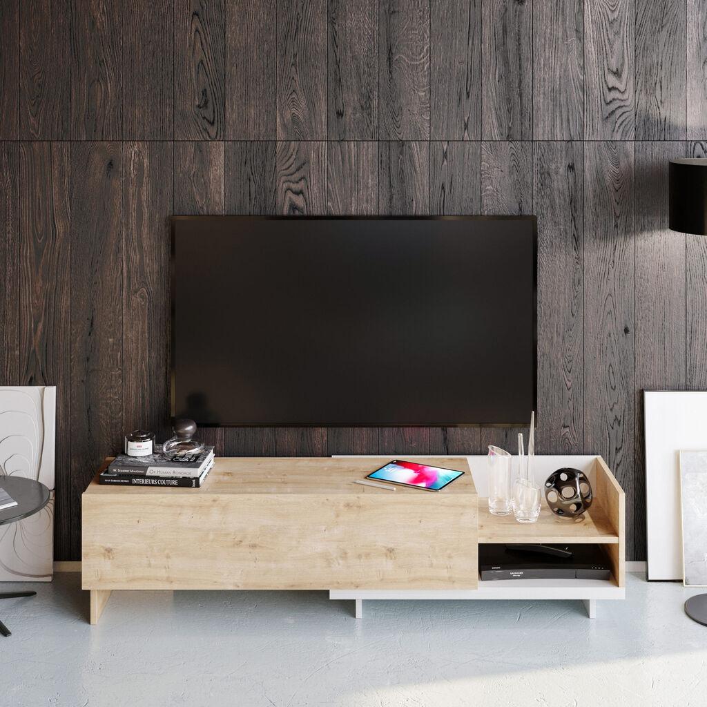 Hanah Home TV komoda Parion, 165x41x35 cm, Bijelo-Bež