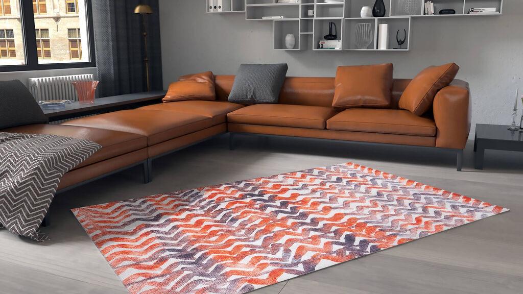 Conceptum Hypnose tepih Ada Gonul -AL 390, 140x190 cm, Sivo-narandžasti