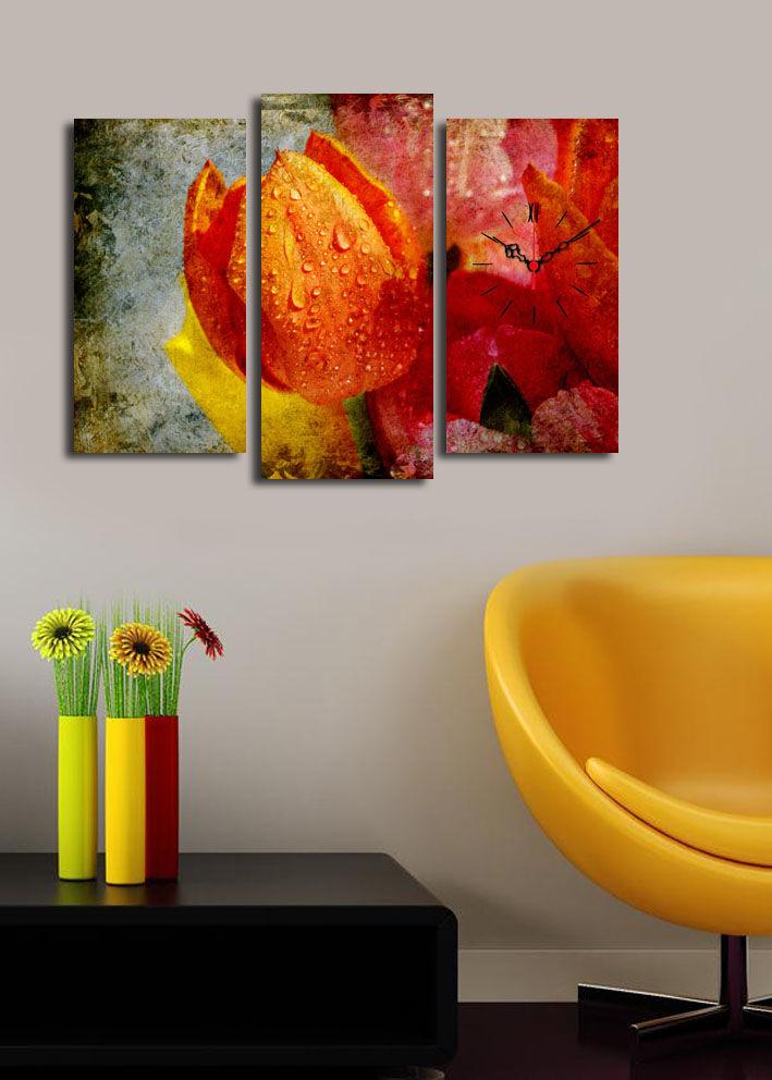 Zidni sat Wallity 3PATCS-22, 66x45 cm, 3 dijela