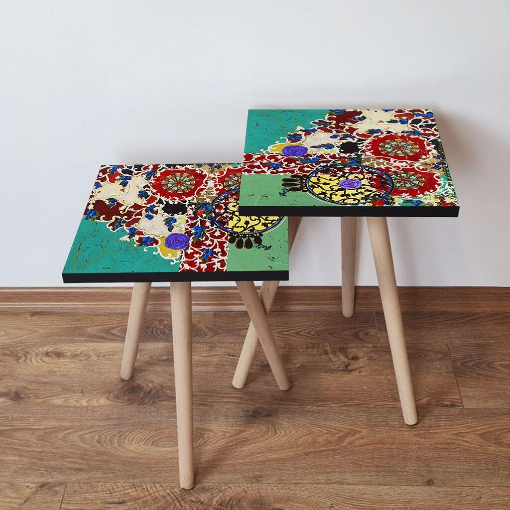 Hanah Home set stolića za kafu 2Shp203, 2 dijela, šareni