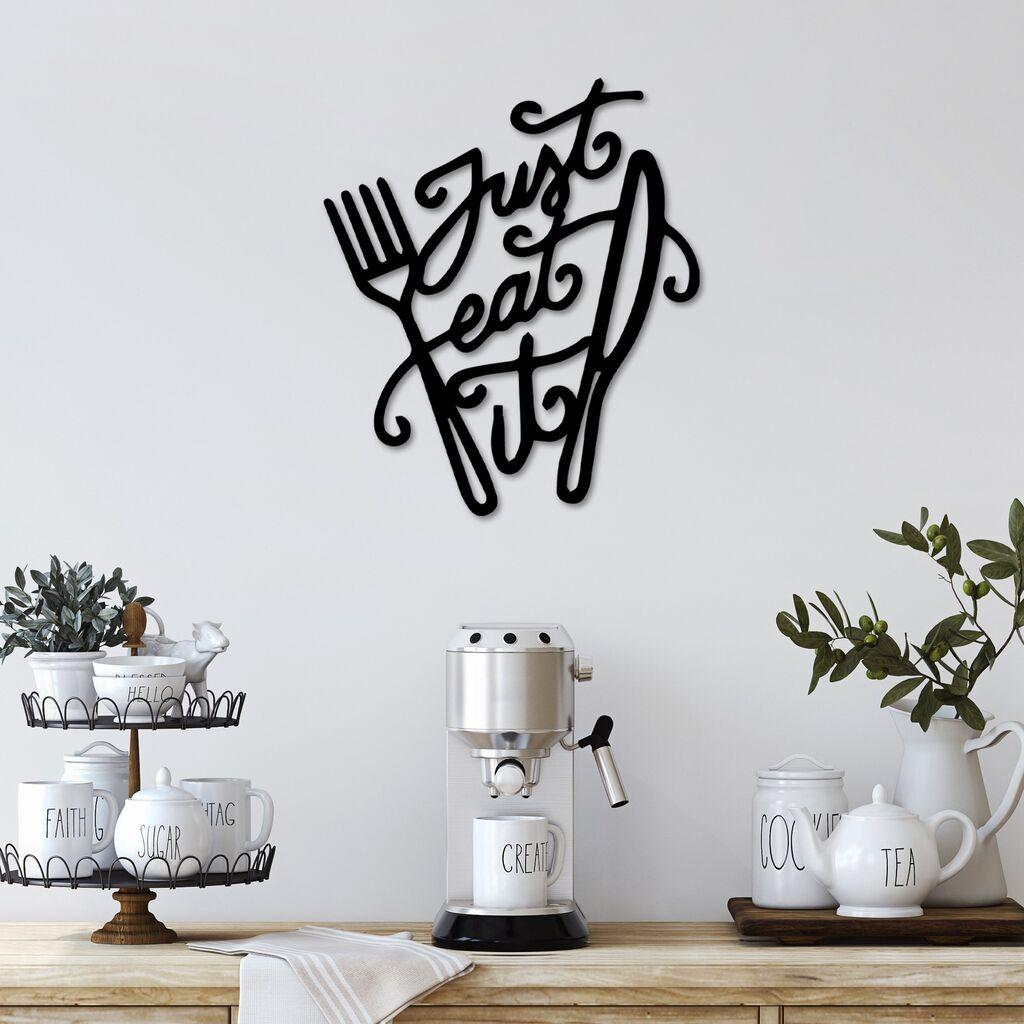 Wallity Zidna dekoracija Just Eat It, 43 x 50 cm, Crna